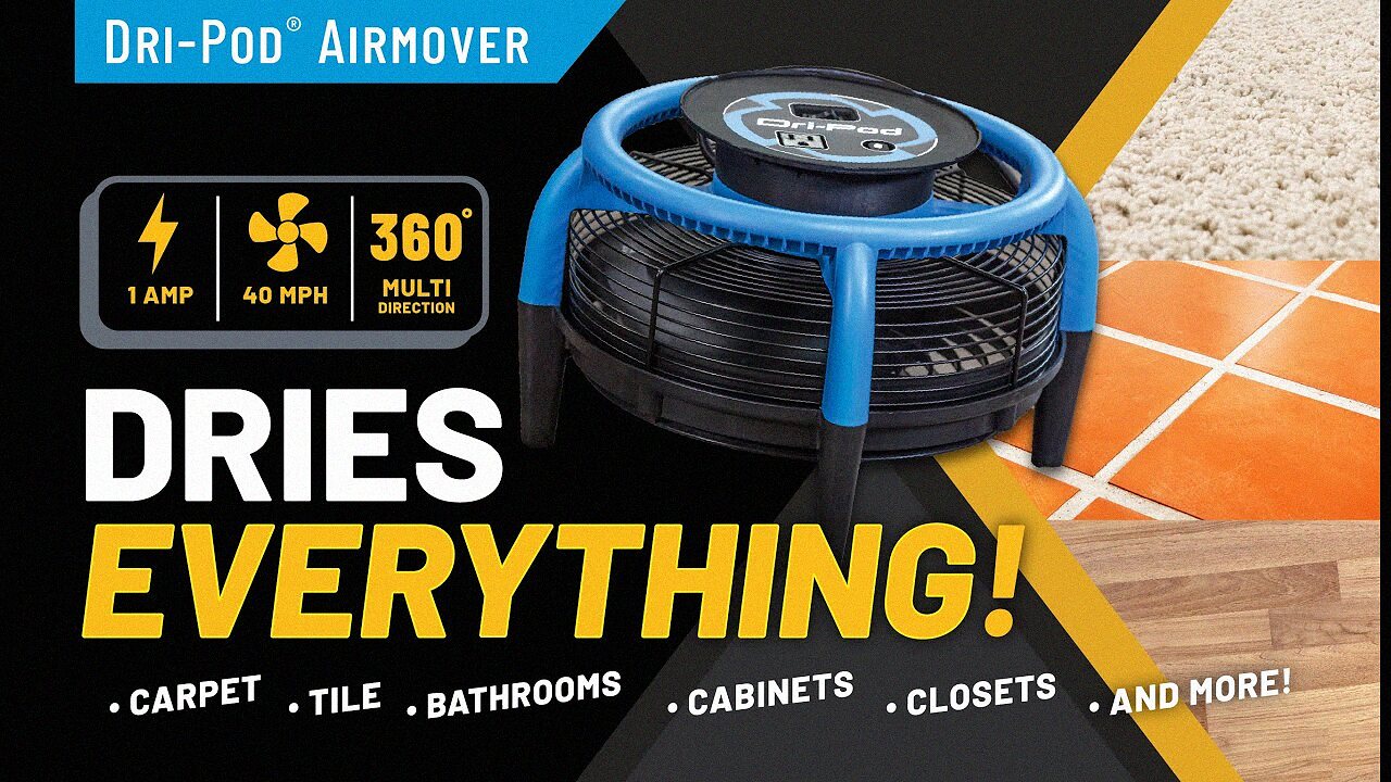 Video preview: Drying carpet and hard floors with an air mover